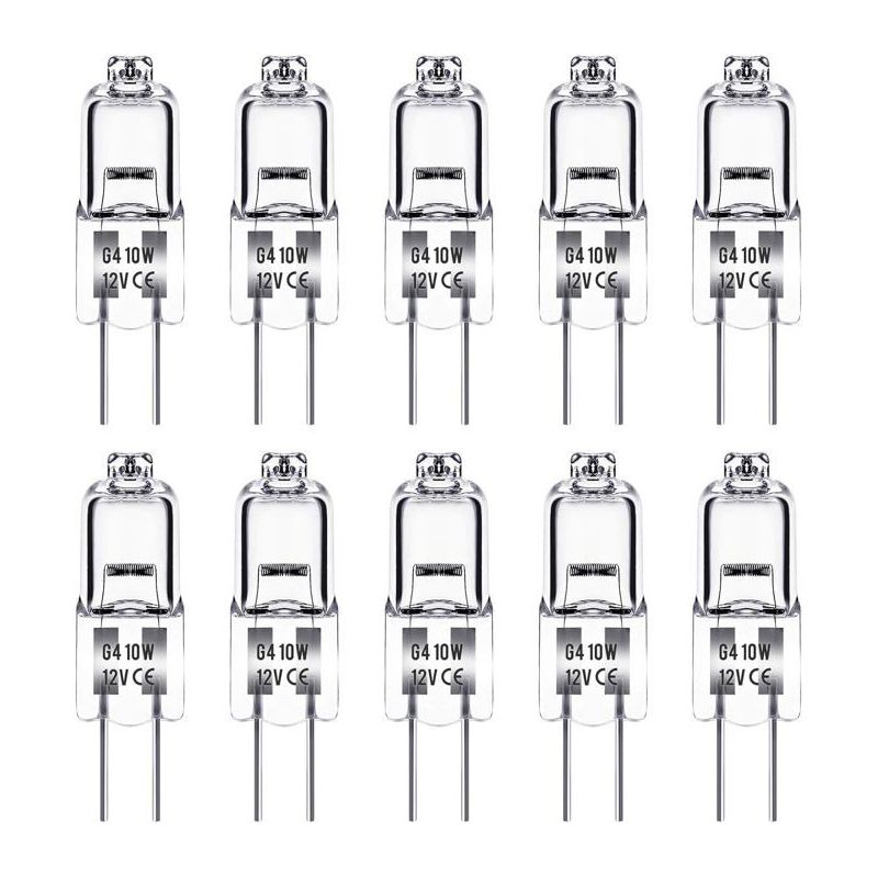 G4-halogenlampe, G4 12v 10w Lampe, Warmweiß 3000k, 150lm, Dimmbar, 10er-pack [energieklasse G]