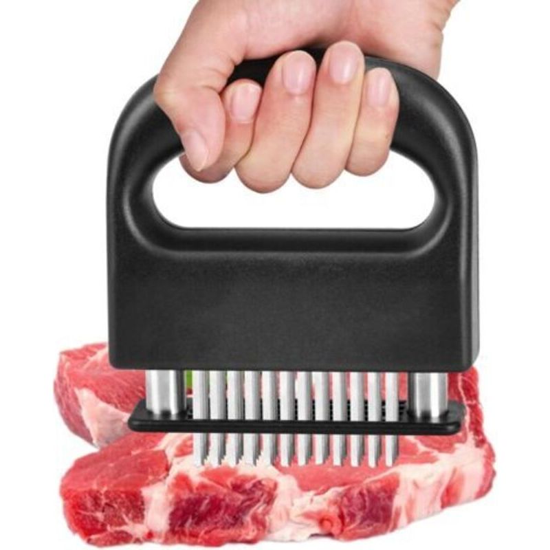 Ecleanfy Professioneller Fleischzartmacher Aus Edelstahl, 48 Klingen, Geeignet Für Rind-, Schweine- Und Hühnerfleisch, Rutschfester Abs-griff, 11 X 12,5 Cm, Spülmaschinenfest