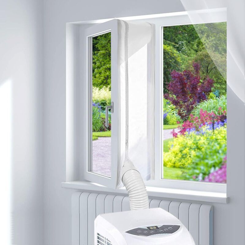 Ecleanfy Fensterdichtung Für Mobile Klimageräte, 400 Cm Doppelreißverschluss-fensterdichtungsset Für Mobile Klimageräte, Geeignet Für Mobile Klimageräte Und Wäschetrockner, Einfache Montage