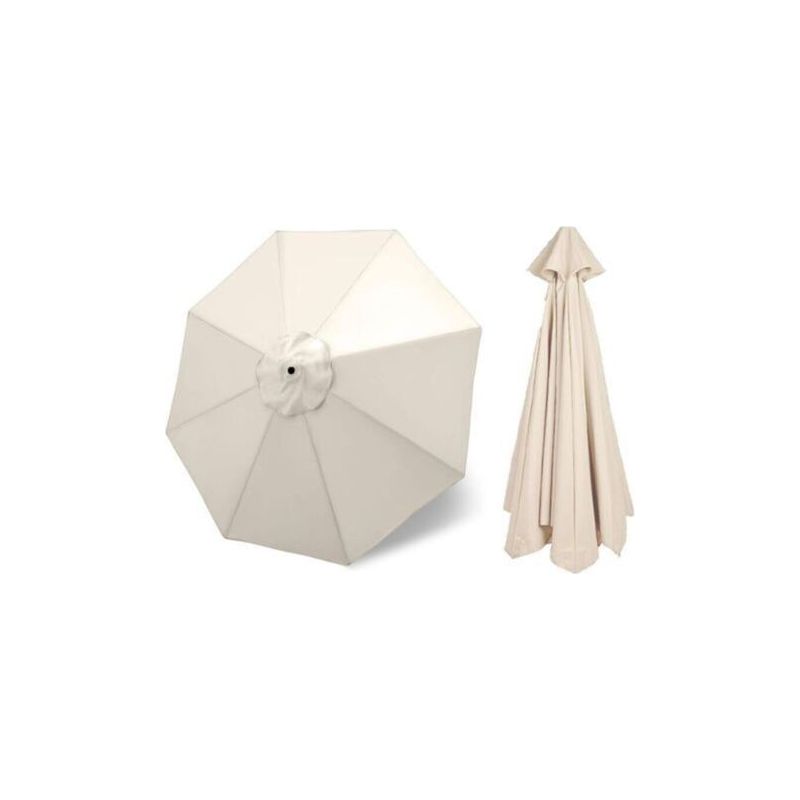 Ecleanfy - Runder Ersatzschirm Für 8-streben-sonnenschirme, Hochwertiger Polyester-ersatzschirmbezug, Ersatzschirmhülle (farbe: Beige, Größe: 3 M (10 Ft))