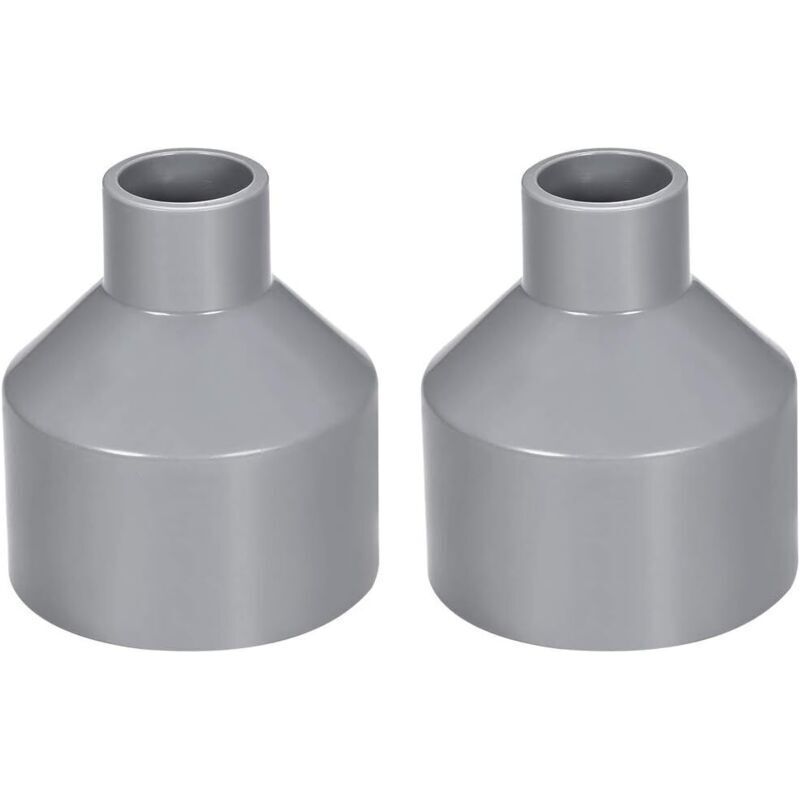 Ecleanfy Pvc-reduzierstück 50 Mm X 20 Mm – Graues Muffen-zu-muffen-fitting – 2er-pack Für Entwässerung Und Belüftung