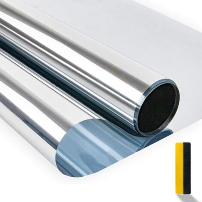 Ecleanfy Fensterfolie, Blendfreie Spiegelfolie, Einweg-fensterfolie, Wärmereduzierend, Uv-beständig, Sichtschutz Für Büro-, Wohn- Und Ladenfenster, 40 × 200 Cm