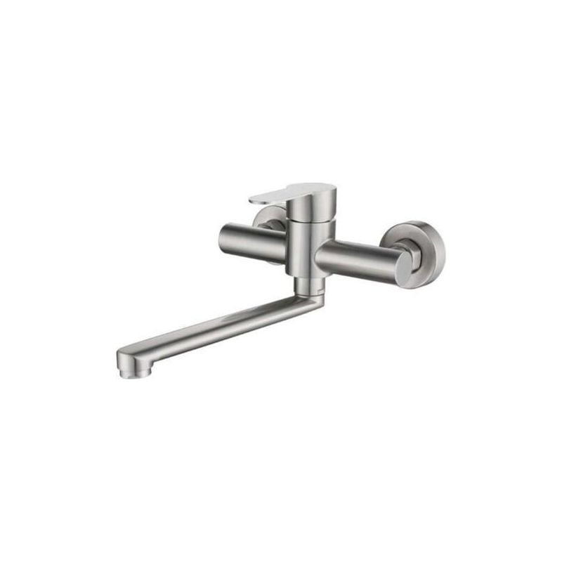Ecleanfy Wand-küchenarmatur, 360° Schwenkbarer Spültischmischer, Küchenarmatur Aus Gebürstetem Edelstahl 304
