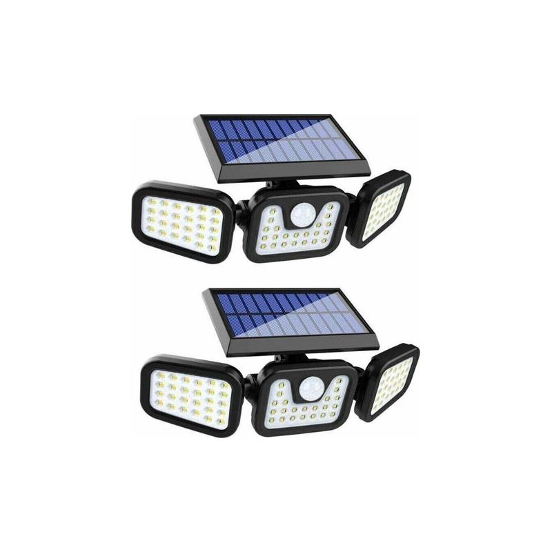 Ecleanfy Solar-außenleuchten (2er-pack), 74 Leds, Ip65 Wasserdicht, 360°-weitwinkelbeleuchtung, Solarleuchte Mit Bewegungsmelder, Für Garten Und Eingangsbereich