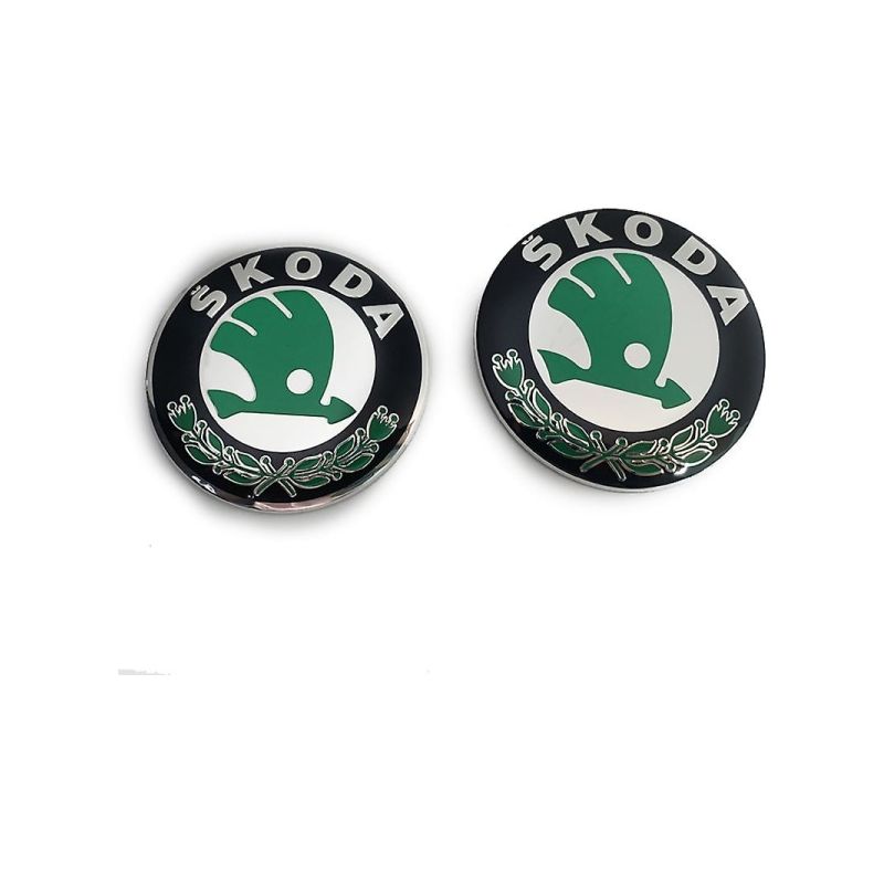 2 Autoembleme Für Skoda-modelle, 90 Mm X 80 Mm, Motorhaube Und Heckklappe