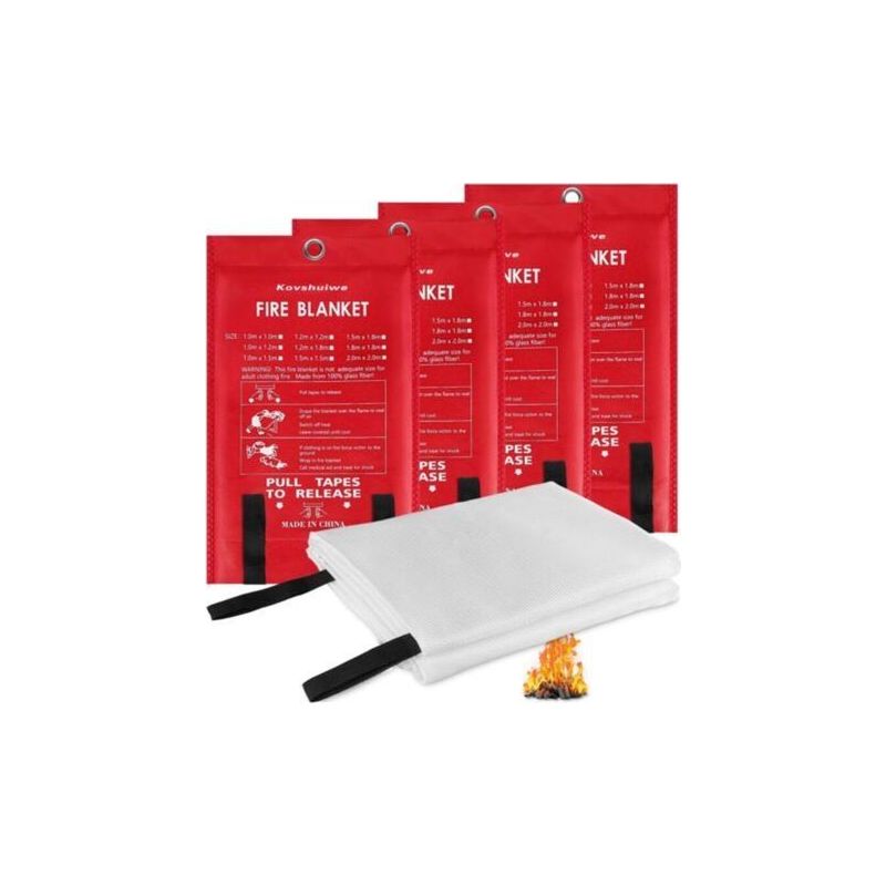 Ecleanfy Löschdecke, 4er-pack, Glasfaser-notlöschdecke Für Den Brandfall, Feuerfeste Isolierung Für Küche Und Auto, 1,5 M X 1,5 M