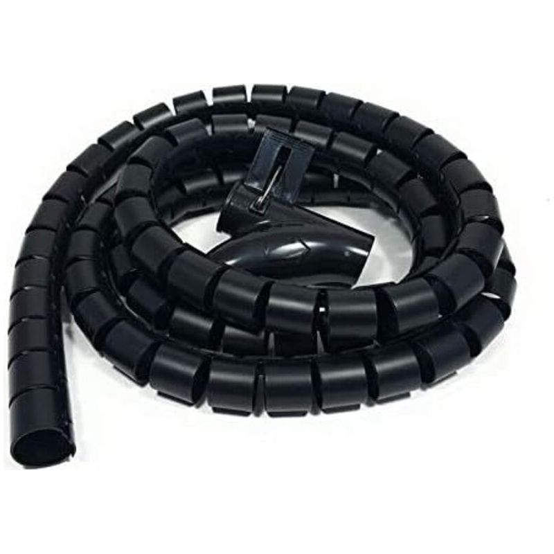 Ecleanfy – 3 M Kabelkanal Für Den Schreibtisch, Kabelschutzschlauch, Aufbewahrungsschlauch, Flexibler Spiralschlauch, Geeignet Für 22-mm-kabel – Schwarz
