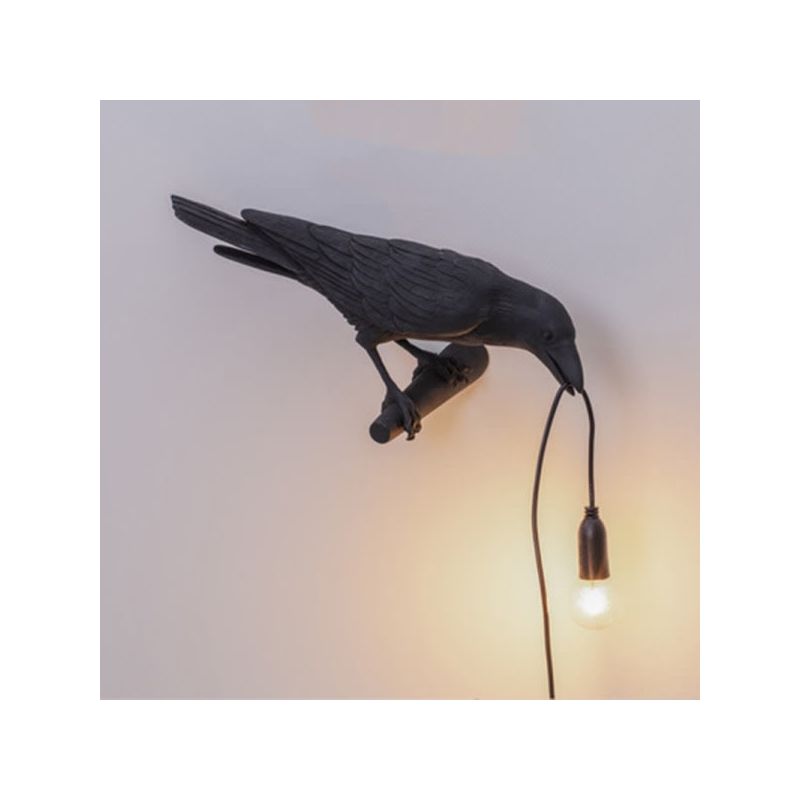 Seletti Bird Wandleuchte, Moderner Italienischer Stil, Aus Schwarzem Und Weißem Kunstharz