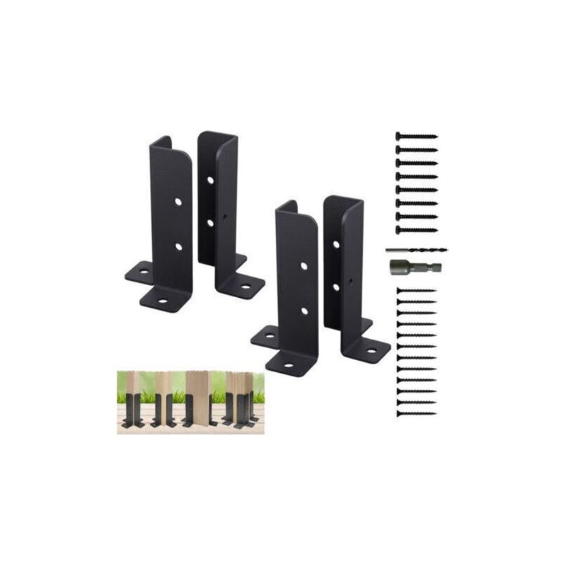 Ecleanfy – Verstellbare Pfostenhalterungen Für Holz – 4er-set – Kompatibel Mit 38x38/50x50/50x101/101x101 Mm – Korrosionsbeständiges Eisen