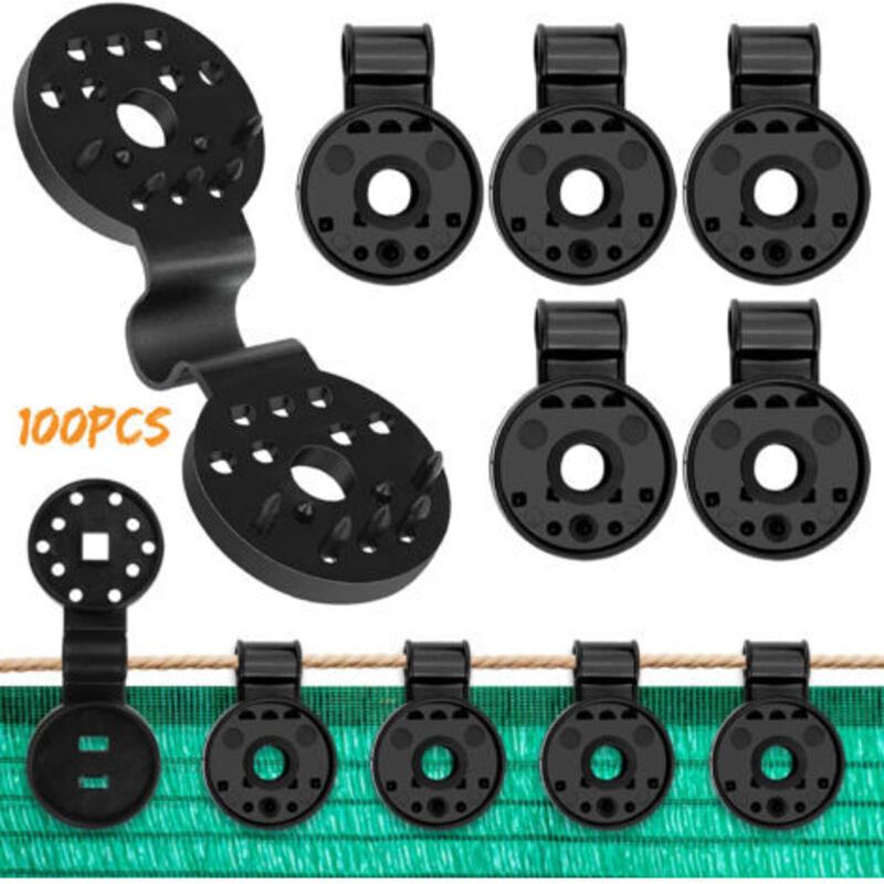 Ecleanfy – 100er-pack Kunststoffclips Für Sonnensegel, Spezialclips Mit Öse, Clips Zur Befestigung Von Sichtschutzwänden, Befestigungsclips Für Sichtschutzwände An Sonnensegeln, Uv-beständige Befestig