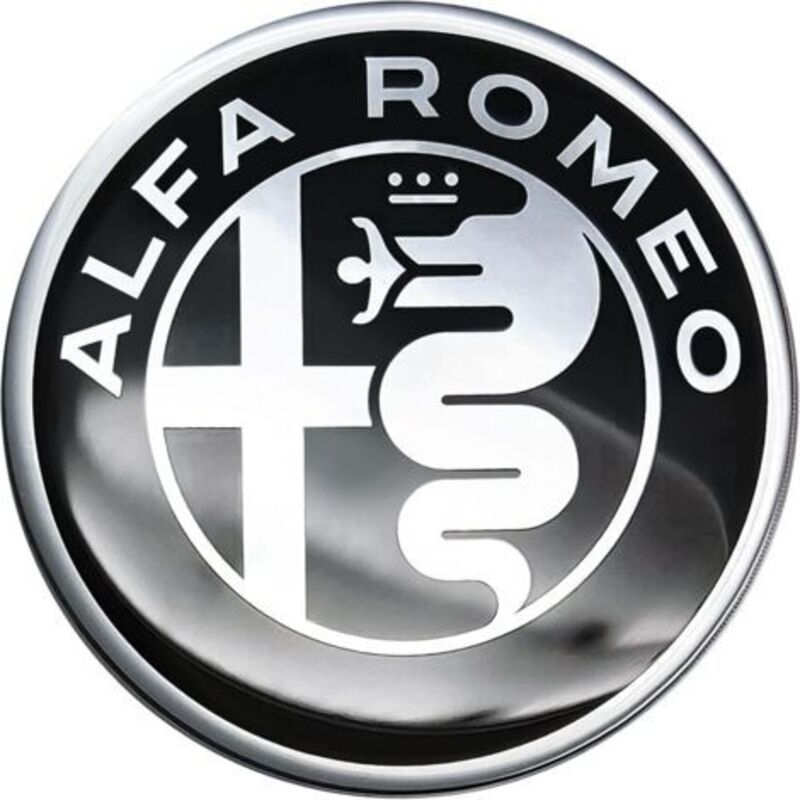 Ecleanfy 3d Alfa Romeo Logo-aufkleber, Weiß Und Schwarz, 40 Mm