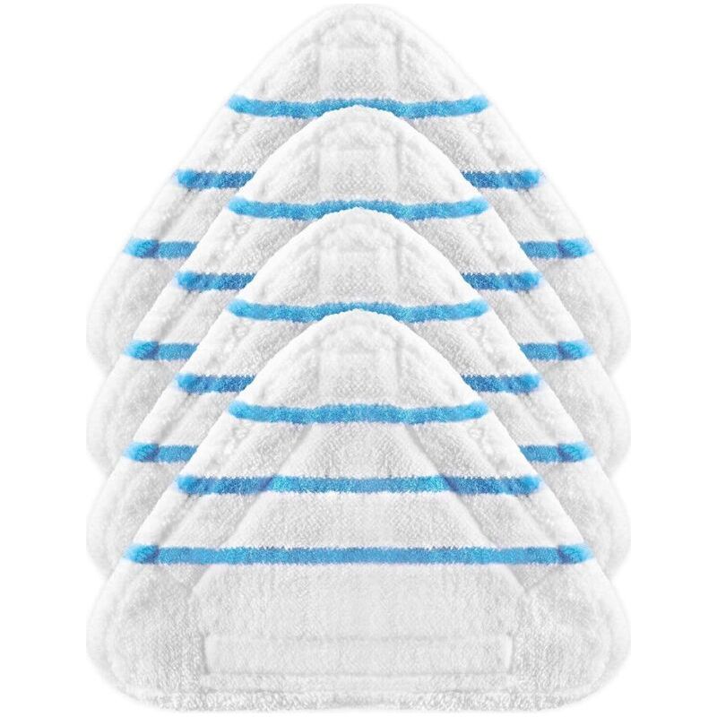 Ecleanfy – 4er-set Mikrofaser-dampfmoppbezüge, Universelle Dreieckige, Waschbare Tücher Für Heißdampfreiniger, Weiße Mikrofaser-dampfmopppads, Maschinenwaschbar