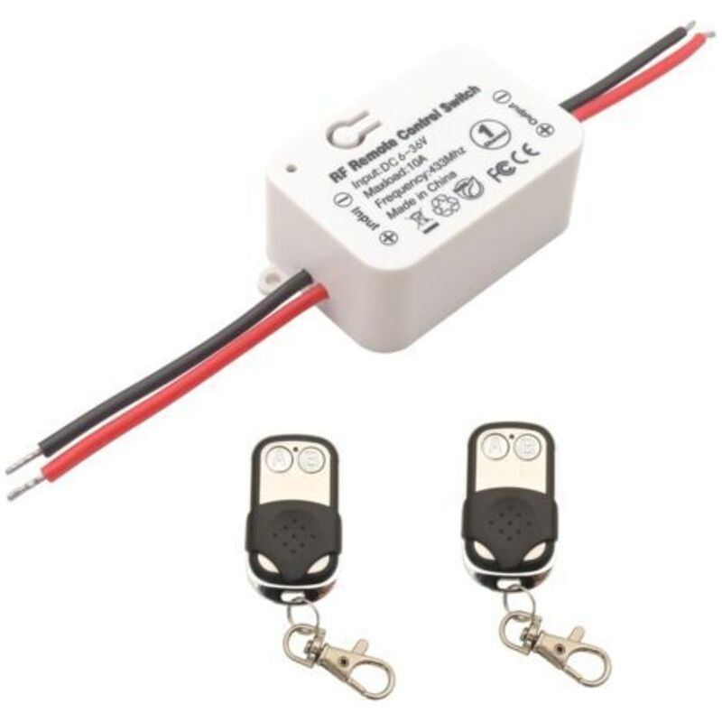 Ecleanfy-dc 12v/24v Funkfernbedienungsschalter 10a 1-kanal 433mhz Rf-relaisempfänger Mit 2 Sendern Und Handsendern, Für Licht-/elektronikschlösser, Einfache Installation