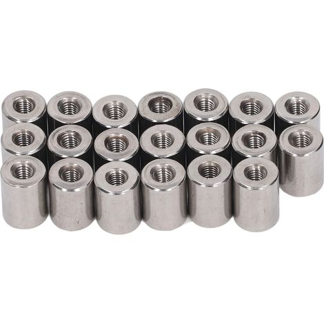 Connecteur De Tige Ronde En Acier Inoxydable 304, Écrou D'Accouplement, Filetage Femelle M5x0,8 12 L16mm, 20 Pièces