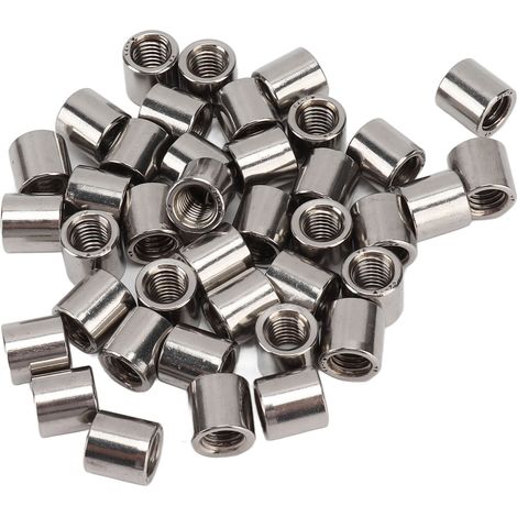 Connecteur De Tige Ronde En Acier Inoxydable 304, Écrou D'Accouplement, Filetage Femelle, M8x1, 25, 12 L12mm, 50 Pièces