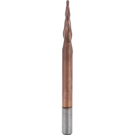 Fraise R0.5x15xd4x50, Tête Sphérique Conique, Outils De Coupe En Acier Au Tungstène Avec Revêtement Pour Le Rainurage D'Extrémité