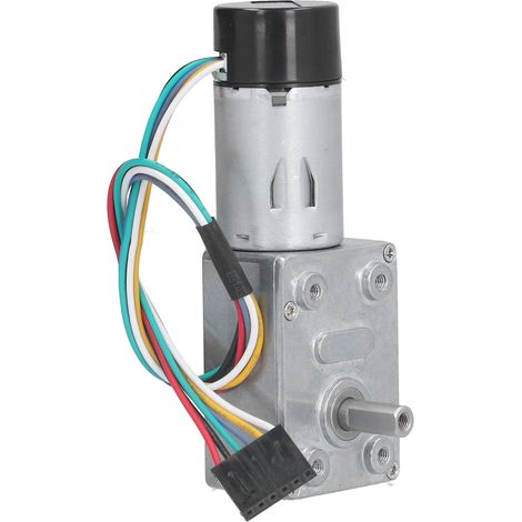 Moteur De Réduction D'Encodeur Jgy‑ 370 Engrenage À Vis Sans Fin Entièrement En Métal Avec Arbre Unique Autobloquant Dc 24 V 6 Tr/min