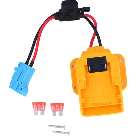 Adaptateur De Batterie D'Outil Électrique Pour Dcb200 20v 18v, Convertisseur De Lithium Pour Jouets D'Équitation Avec Connecteur De Faisceau De Câbles Bleu