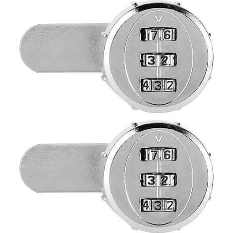 Serrure À Mot De Passe À Code Mécanique À 3 Chiffres, 30mm/1,18 Pouces, 2 Pièces, Pour Casier De Garde-robe