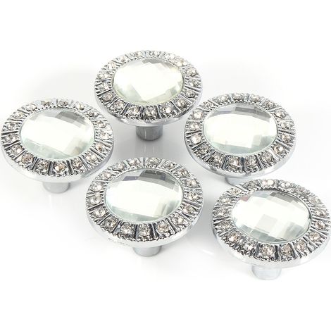10 Pièces Clair Diamant Cristal Verre Armoire Bouton Placard Tiroir Porte Poignée De Traction
