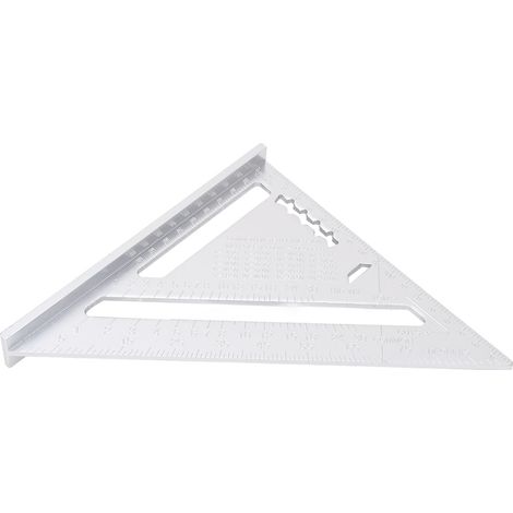 Règle Triangulaire De Menuiserie En Alliage D'Aluminium Avec Rapporteur D'Échelles Impériales Et Métriques Pour Ingénieur Charpentier Argent