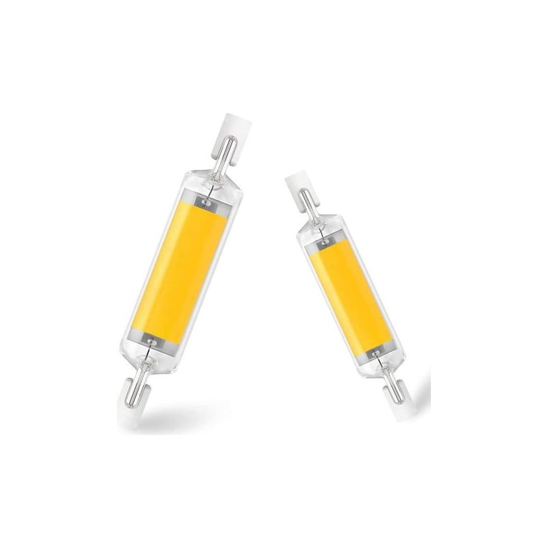 Paquete De 2 Bombillas Led R7s De 10 W, 3.071 In, Luz Blanca Fría Regulable, 6000 K, Repuesto Halógeno J78 De 100 W, Tubo Base R7s De Doble Extremo, Ángulo De Haz De 360