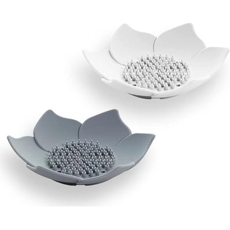 Stück Seifenschalen Aus Asphalt Für Dusche, Badezimmer, Küche, Hält Seife Trocken (weiß Und Grau)