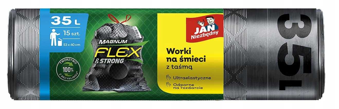Jan Niezbędny Ld Magnum Flex Bags Tape 35l 15pcs - 1 Pack.