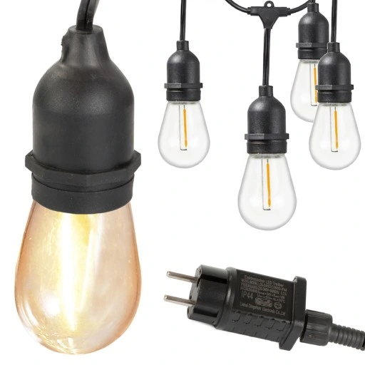 Wasserdichte Lichterkette Für Den Garten Mit 15 E27-led-lampen, 15 M