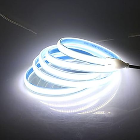 M Cob-led-lichtleiste Mit 220 V, Wasserdicht (ip67), Kaltweiß, Mit Schalter, Hohe Helligkeit (280 Leds/m), Kürzbar.