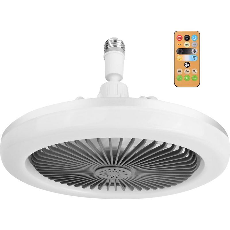Deckenventilator Mit Licht, 30 W E27 Led, Dimmbar, Mit Fernbedienung, Leiser Deckenventilator Mit 3 Windgeschwindigkeiten Für Schlafzimmer, Esszimmer