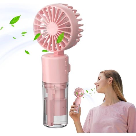 Tragbarer Ventilator Mit Wassernebelfunktion, Handlicher Sprühventilator – Wiederaufladbarer Wassernebel-sprühventilator – Faltbares, Tragbares Sommergerät Mit Ergonomischem Griff