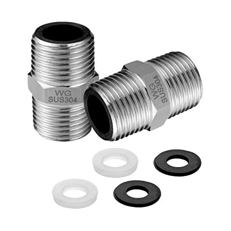 Duschschlauchverlängerungen, 1/2" Auf 1/2", Zum Verbinden Zweier Schläuche, Edelstahl, 2er-pack.