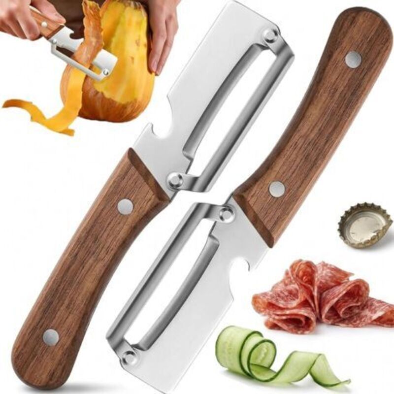 3-in-1 Multifunktions-schäler, Vielseitiger Schäler Mit Integriertem Flaschenöffner Und Scharfer Schälklinge, (2)