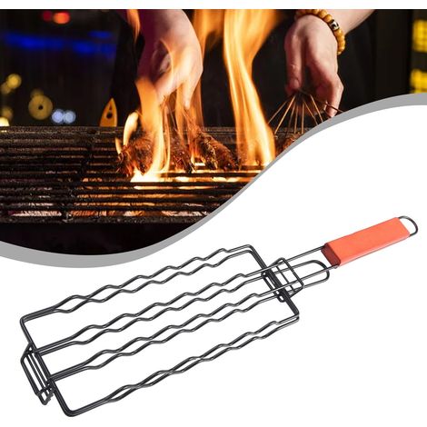 Zusammenklappbarer Hot-dog-korb Aus Edelstahl, Wursthalter Für 6 Hot Dogs Und Würstchen, Picknickkorb Mit Clip.