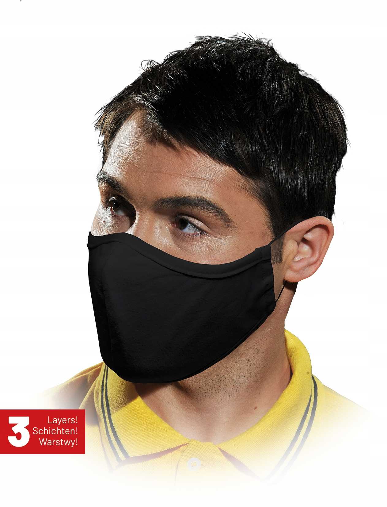 Wiederverwendbare Maske / Schwarz / Mas-saferb