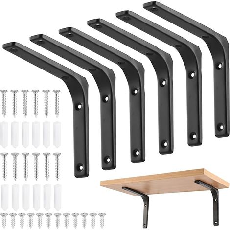 6 X Wandhalterungen Aus Metall – Robuste Wandhalterung, Einfach Zu Montierende Wandhalterung, Langlebige Halterung, Modernes Design