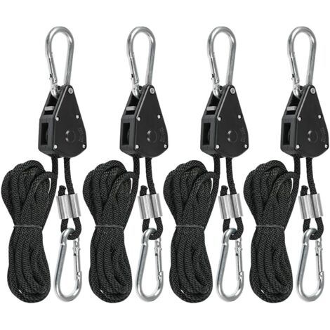 Vierteiliges Seilspanner-set Mit Haken, Verstellbarem Zeltseil Und Sonnensegelspanner.