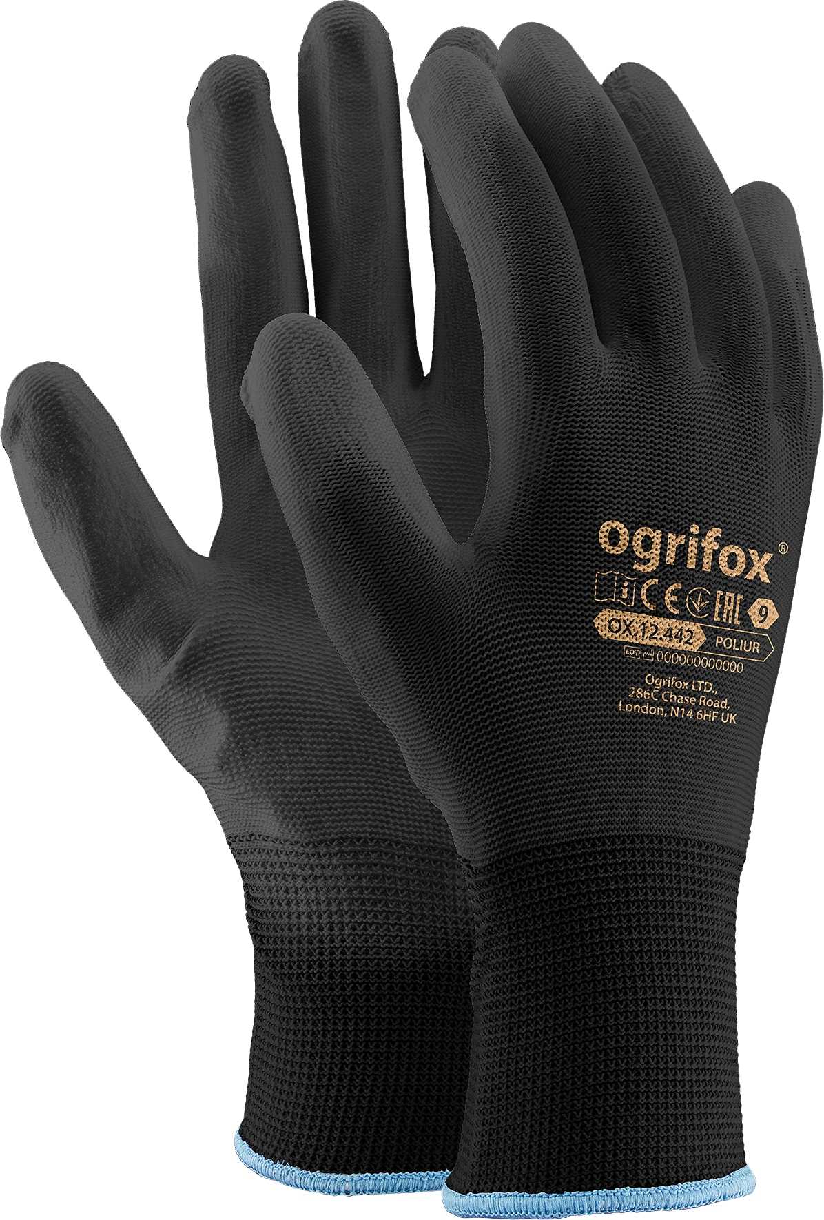 Arbeitshandschuhe / Schwarz / Größe: 7 - S / Ox-poliurbb7 - 100 Stück.