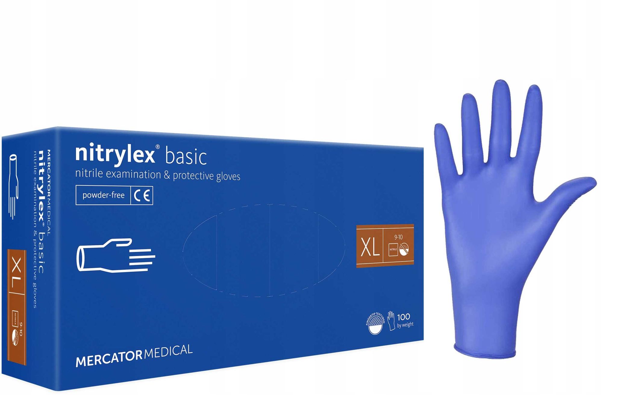 Nitrilhandschuhe, 100 Stück, Nitrylex Basic, Dunkelblau, Größen 10-xl