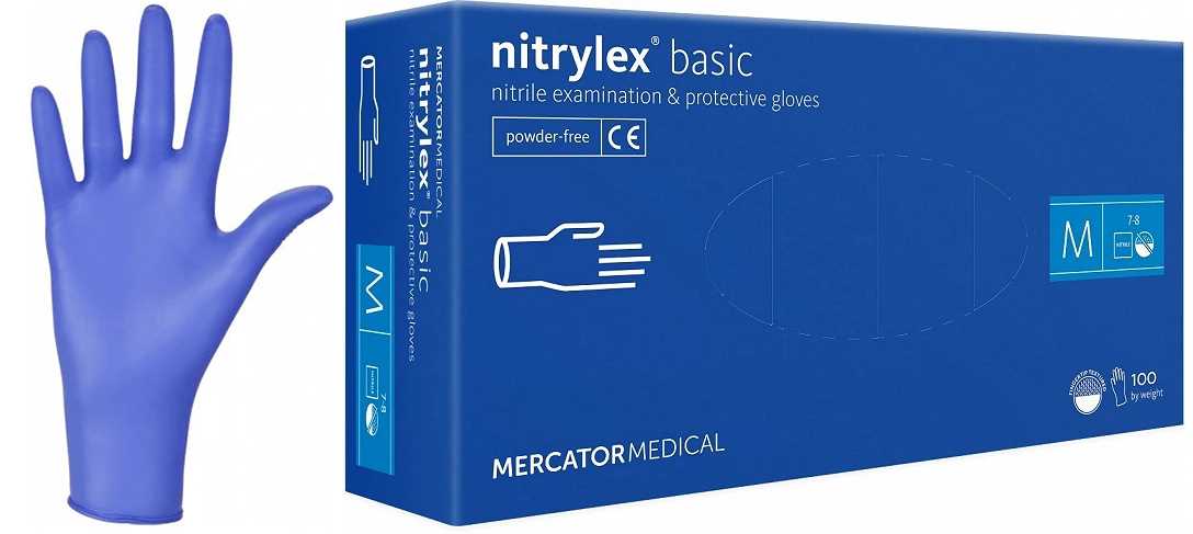 100 Nitrilhandschuhe Nitrylex Basic Dunkelblau 8-m
