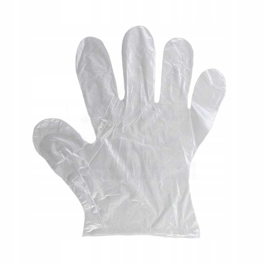Folienhandschuhe 100 Stück / Transparent / Größe: 9 - L / Rfoliapel - 10 Stück.