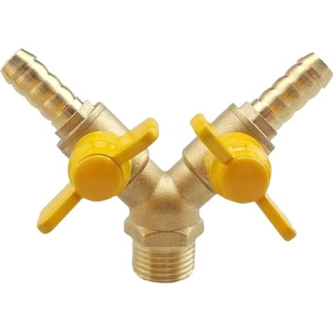 3/8"-dreiwege-absperrventil Aus Messing, 1/2"-außengewinde-doppelschalter-y-kugelhahn