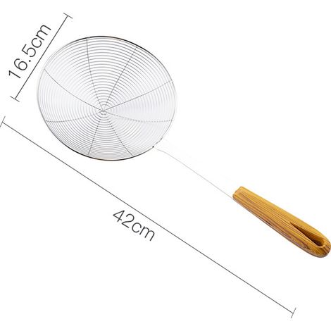 Bratpfanne Aus Edelstahl-drahtgewebe, Küchengrill, Esszimmergrill Mit Langem Holzgriff, Fonduegrill, Bleichmittelbeständig, Auslaufsicher – 45,7 Cm (18 Zoll)
