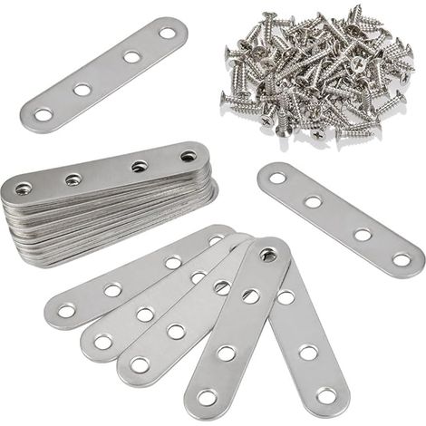 Set Mit 20 Stück, 96 X 176 Mm Edelstahl-winkelständer-reparaturverbinder, Geeignet Für Kleidung, Flache Scheiben Und Regalhalterungen.