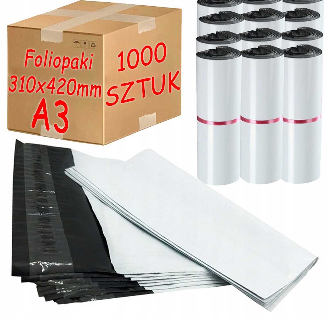 Kurier-poly-versandtaschen Weiß A3 310x420mm - 1000 Stück.