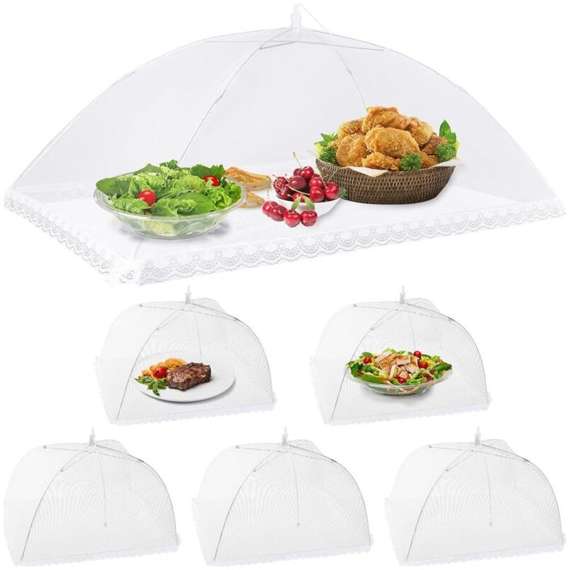 Zusammenfaltbares Insektenschutz-netzzelt Für Grill Und Picknick, 1 Großes (100 X 60 Cm) Und 5 Standardgrößen
