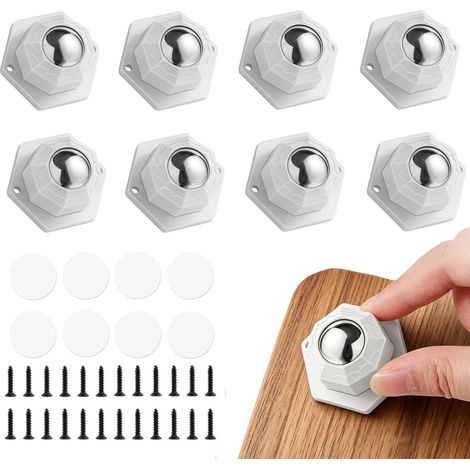 Möbelrollen, 8 Mini-kugellagerrollen, Geeignet Für Schwere Möbel, Küchengeräte Und Koffer, Weiß.