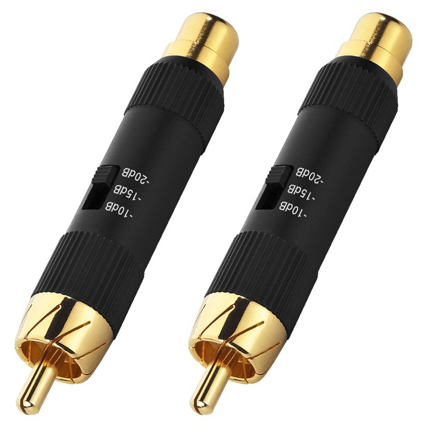 [neuwertig] B-ware Monacor Pegelminderer Dämpfungsenker Passiv Cinch Stecker Vergoldet 1 Paar