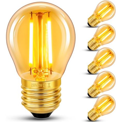 E27 2w Retro-led-glühbirne Mit Filament, Warmweißes Licht, Nicht Dimmbar, Ideal Für Die Dekoration Von Restaurants, Cafés Und Bars, 6er-packung